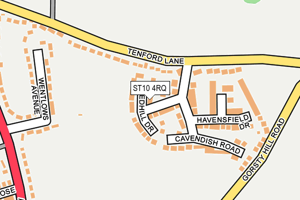 ST10 4RQ map - OS OpenMap – Local (Ordnance Survey)