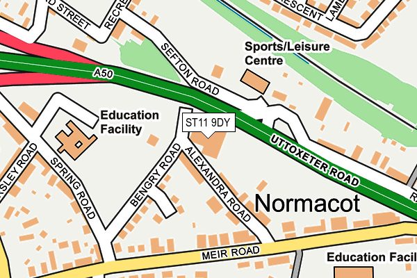 ST11 9DY map - OS OpenMap – Local (Ordnance Survey)