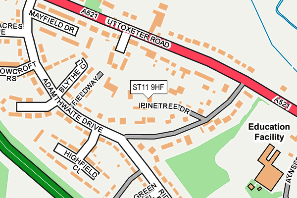 ST11 9HF map - OS OpenMap – Local (Ordnance Survey) ST11 9HF map - OS OpenMap – Local (Ordnance Survey)