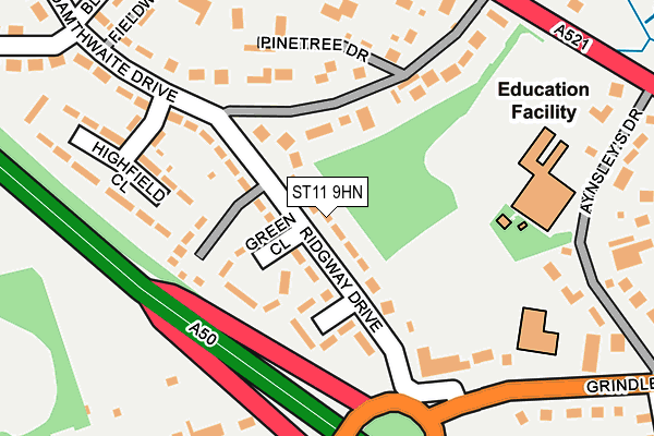 ST11 9HN map - OS OpenMap – Local (Ordnance Survey)