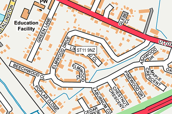 ST11 9NZ map - OS OpenMap – Local (Ordnance Survey) ST11 9NZ map - OS OpenMap – Local (Ordnance Survey)