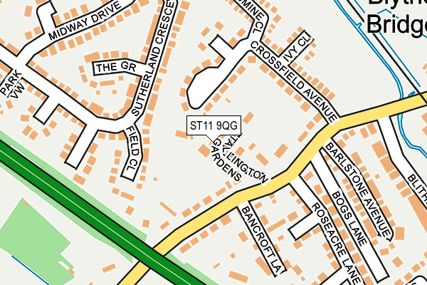 ST11 9QG map - OS OpenMap – Local (Ordnance Survey) ST11 9QG map - OS OpenMap – Local (Ordnance Survey)