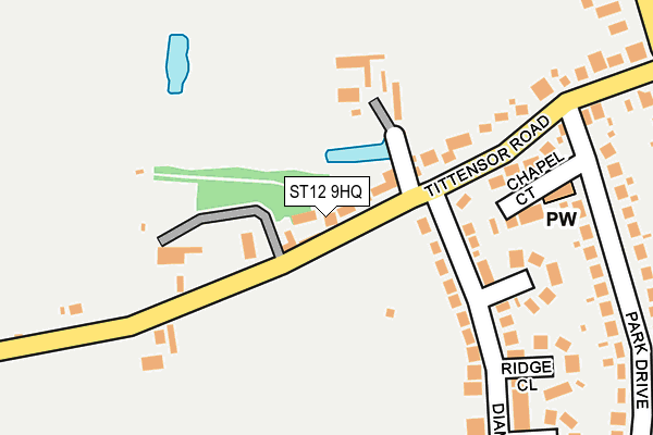 ST12 9HQ map - OS OpenMap – Local (Ordnance Survey) ST12 9HQ map - OS OpenMap – Local (Ordnance Survey)