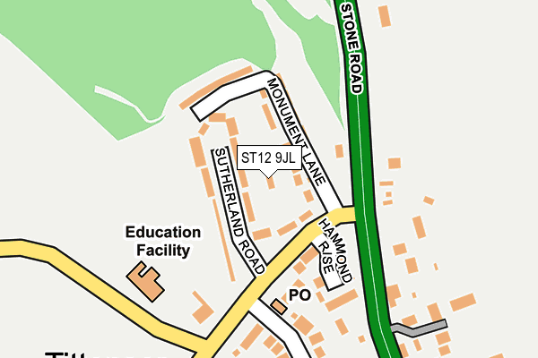 ST12 9JL map - OS OpenMap – Local (Ordnance Survey) ST12 9JL map - OS OpenMap – Local (Ordnance Survey)
