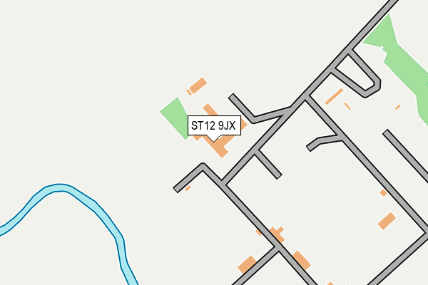 ST12 9JX map - OS OpenMap – Local (Ordnance Survey) ST12 9JX map - OS OpenMap – Local (Ordnance Survey)