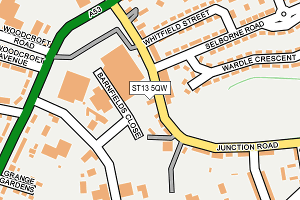 ST13 5QW map - OS OpenMap – Local (Ordnance Survey) ST13 5QW map - OS OpenMap – Local (Ordnance Survey)