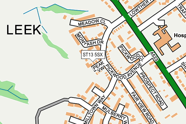 ST13 5SX map - OS OpenMap – Local (Ordnance Survey) ST13 5SX map - OS OpenMap – Local (Ordnance Survey)