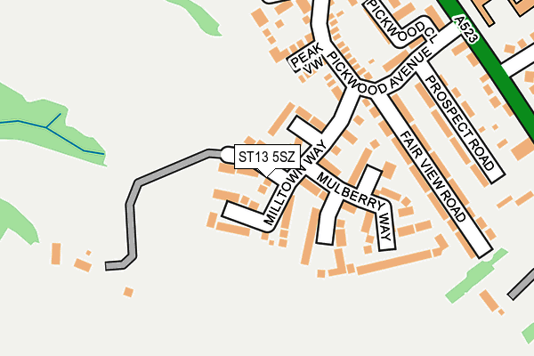 ST13 5SZ map - OS OpenMap – Local (Ordnance Survey) ST13 5SZ map - OS OpenMap – Local (Ordnance Survey)