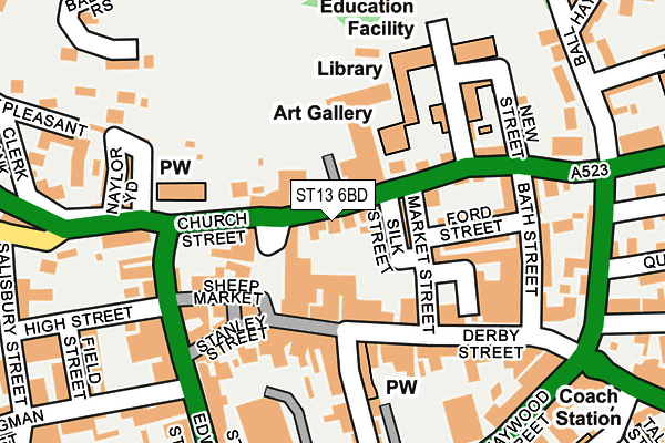 ST13 6BD map - OS OpenMap – Local (Ordnance Survey)