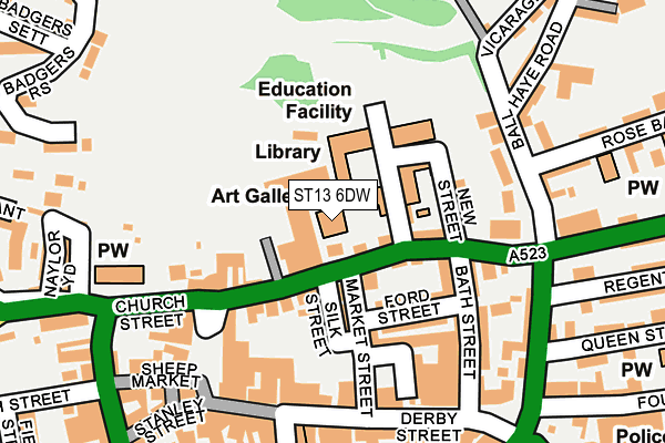 ST13 6DW map - OS OpenMap – Local (Ordnance Survey) ST13 6DW map - OS OpenMap – Local (Ordnance Survey)
