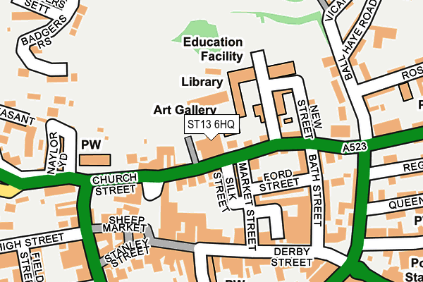 ST13 6HQ map - OS OpenMap – Local (Ordnance Survey) ST13 6HQ map - OS OpenMap – Local (Ordnance Survey)