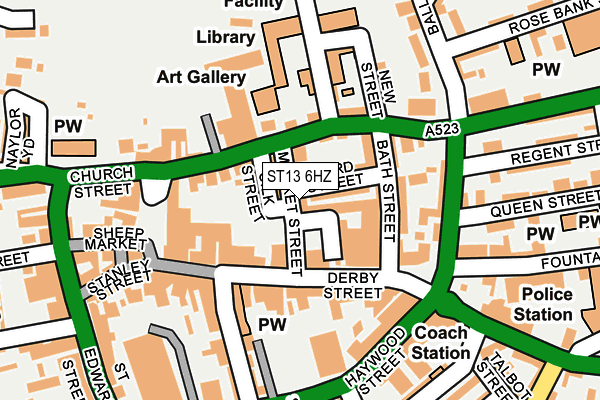 ST13 6HZ map - OS OpenMap – Local (Ordnance Survey)
