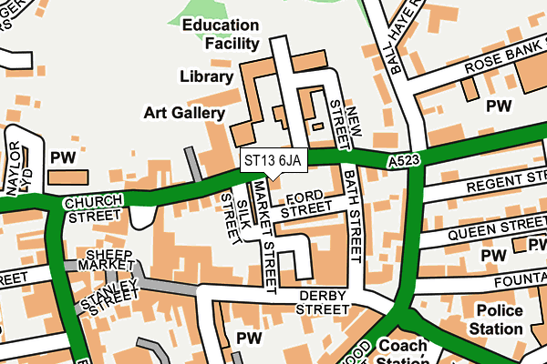ST13 6JA map - OS OpenMap – Local (Ordnance Survey) ST13 6JA map - OS OpenMap – Local (Ordnance Survey)