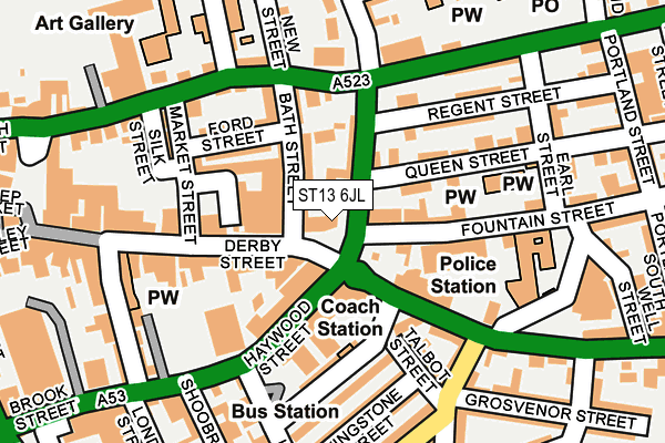 ST13 6JL map - OS OpenMap – Local (Ordnance Survey)