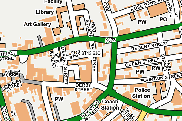 ST13 6JQ map - OS OpenMap – Local (Ordnance Survey)