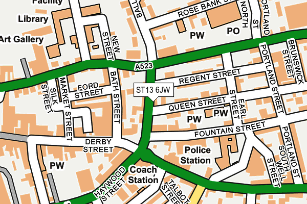 ST13 6JW map - OS OpenMap – Local (Ordnance Survey) ST13 6JW map - OS OpenMap – Local (Ordnance Survey)
