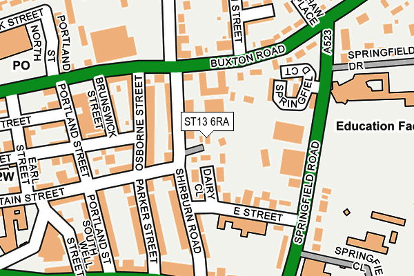 ST13 6RA map - OS OpenMap – Local (Ordnance Survey) ST13 6RA map - OS OpenMap – Local (Ordnance Survey)