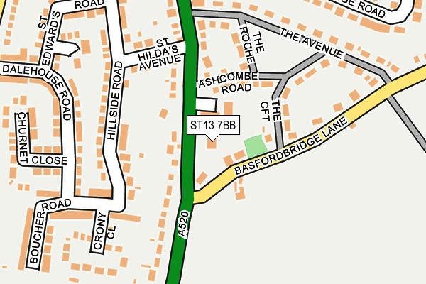 ST13 7BB map - OS OpenMap – Local (Ordnance Survey) ST13 7BB map - OS OpenMap – Local (Ordnance Survey)