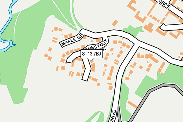 ST13 7BJ map - OS OpenMap – Local (Ordnance Survey) ST13 7BJ map - OS OpenMap – Local (Ordnance Survey)