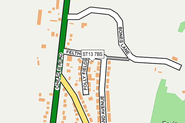 ST13 7BS map - OS OpenMap – Local (Ordnance Survey) ST13 7BS map - OS OpenMap – Local (Ordnance Survey)