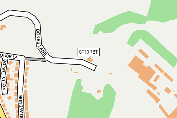 ST13 7BT map - OS OpenMap – Local (Ordnance Survey) ST13 7BT map - OS OpenMap – Local (Ordnance Survey)