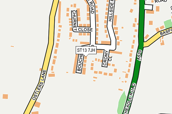 ST13 7JH map - OS OpenMap – Local (Ordnance Survey) ST13 7JH map - OS OpenMap – Local (Ordnance Survey)