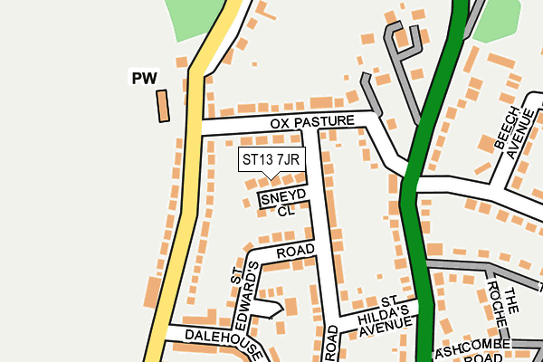 ST13 7JR map - OS OpenMap – Local (Ordnance Survey) ST13 7JR map - OS OpenMap – Local (Ordnance Survey)