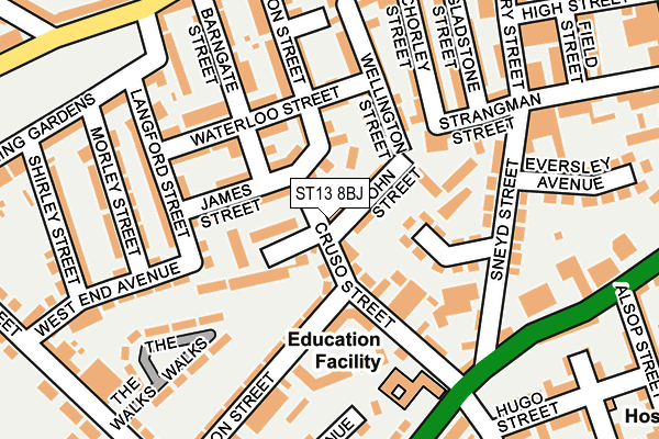 ST13 8BJ map - OS OpenMap – Local (Ordnance Survey) ST13 8BJ map - OS OpenMap – Local (Ordnance Survey)