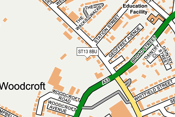 ST13 8BU map - OS OpenMap – Local (Ordnance Survey) ST13 8BU map - OS OpenMap – Local (Ordnance Survey)