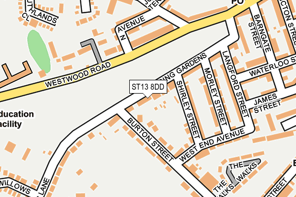 ST13 8DD map - OS OpenMap – Local (Ordnance Survey) ST13 8DD map - OS OpenMap – Local (Ordnance Survey)