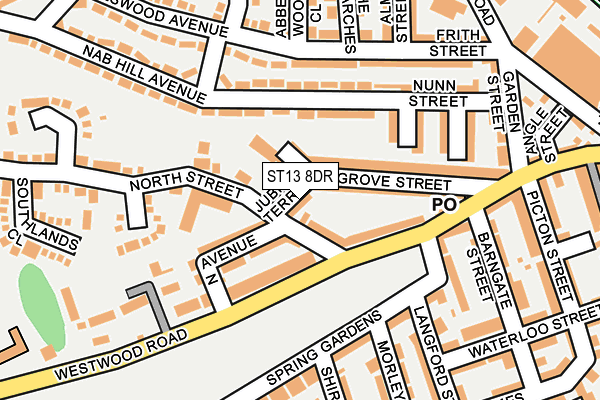 ST13 8DR map - OS OpenMap – Local (Ordnance Survey)