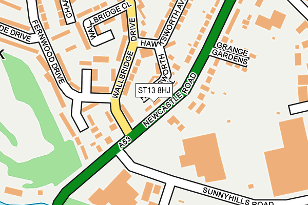 ST13 8HJ map - OS OpenMap – Local (Ordnance Survey) ST13 8HJ map - OS OpenMap – Local (Ordnance Survey)