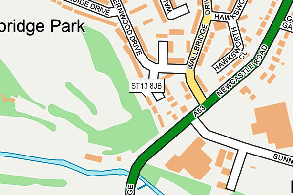 ST13 8JB map - OS OpenMap – Local (Ordnance Survey)