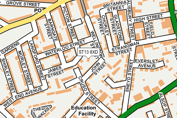 ST13 8XD map - OS OpenMap – Local (Ordnance Survey) ST13 8XD map - OS OpenMap – Local (Ordnance Survey)