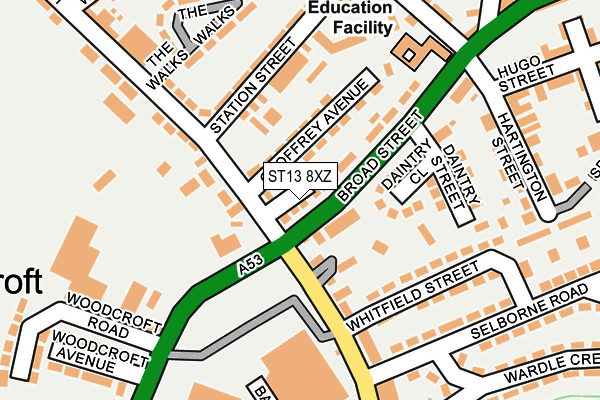 ST13 8XZ map - OS OpenMap – Local (Ordnance Survey) ST13 8XZ map - OS OpenMap – Local (Ordnance Survey)