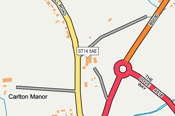 ST14 5AE map - OS OpenMap – Local (Ordnance Survey) ST14 5AE map - OS OpenMap – Local (Ordnance Survey)