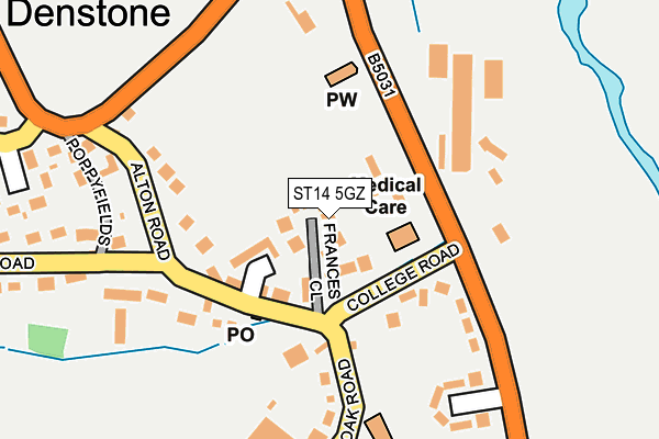 ST14 5GZ map - OS OpenMap – Local (Ordnance Survey) ST14 5GZ map - OS OpenMap – Local (Ordnance Survey)