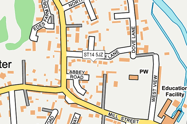 ST14 5JZ map - OS OpenMap – Local (Ordnance Survey) ST14 5JZ map - OS OpenMap – Local (Ordnance Survey)