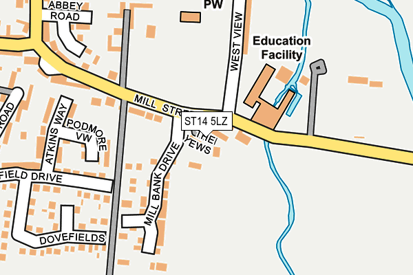 ST14 5LZ map - OS OpenMap – Local (Ordnance Survey) ST14 5LZ map - OS OpenMap – Local (Ordnance Survey)