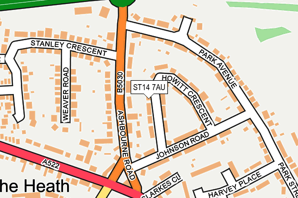 ST14 7AU map - OS OpenMap – Local (Ordnance Survey) ST14 7AU map - OS OpenMap – Local (Ordnance Survey)