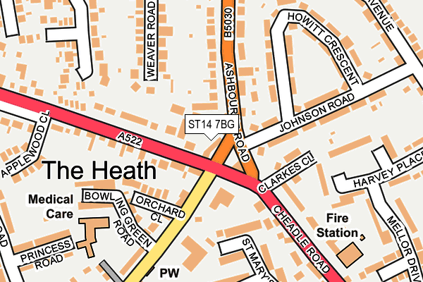 ST14 7BG map - OS OpenMap – Local (Ordnance Survey) ST14 7BG map - OS OpenMap – Local (Ordnance Survey)