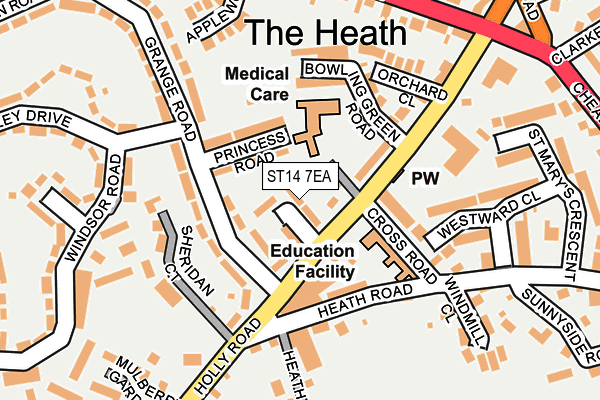 ST14 7EA map - OS OpenMap – Local (Ordnance Survey) ST14 7EA map - OS OpenMap – Local (Ordnance Survey)