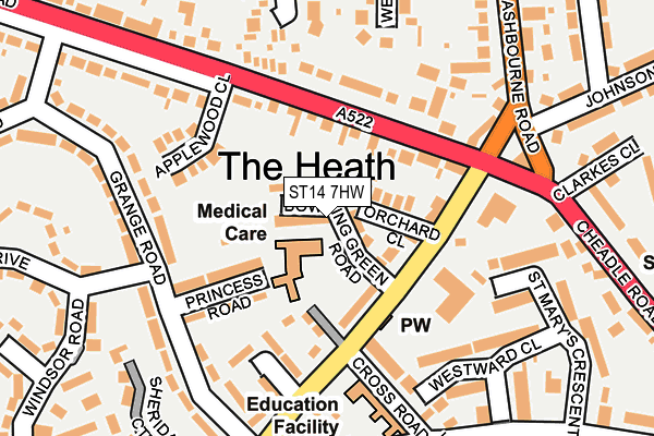 ST14 7HW map - OS OpenMap – Local (Ordnance Survey) ST14 7HW map - OS OpenMap – Local (Ordnance Survey)