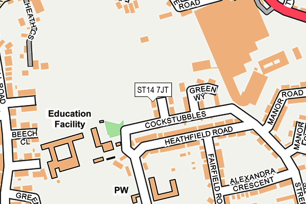 ST14 7JT map - OS OpenMap – Local (Ordnance Survey) ST14 7JT map - OS OpenMap – Local (Ordnance Survey)