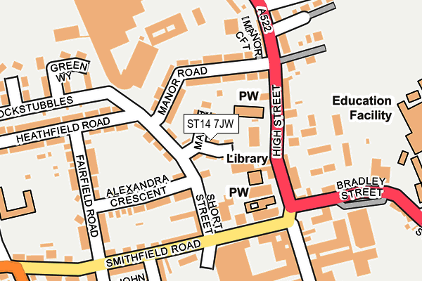 ST14 7JW map - OS OpenMap – Local (Ordnance Survey) ST14 7JW map - OS OpenMap – Local (Ordnance Survey)