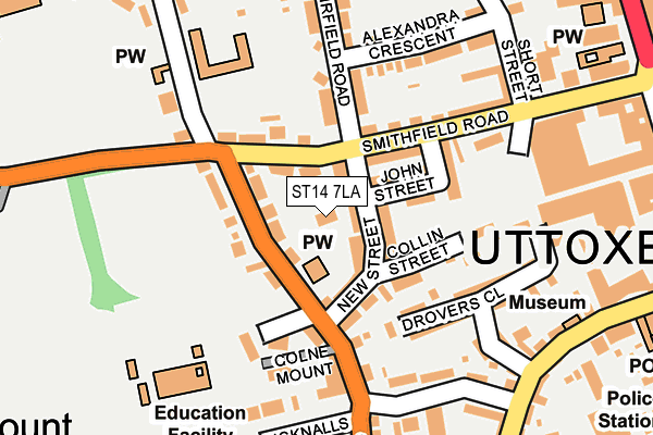 ST14 7LA map - OS OpenMap – Local (Ordnance Survey) ST14 7LA map - OS OpenMap – Local (Ordnance Survey)