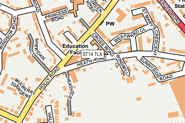 ST14 7LX map - OS OpenMap – Local (Ordnance Survey)