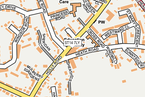 ST14 7LY map - OS OpenMap – Local (Ordnance Survey) ST14 7LY map - OS OpenMap – Local (Ordnance Survey)
