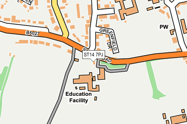 ST14 7PJ map - OS OpenMap – Local (Ordnance Survey) ST14 7PJ map - OS OpenMap – Local (Ordnance Survey)
