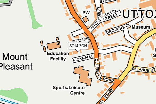 ST14 7QN map - OS OpenMap – Local (Ordnance Survey) ST14 7QN map - OS OpenMap – Local (Ordnance Survey)